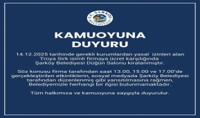 Kamuoyuna saygıyla duyurulur.